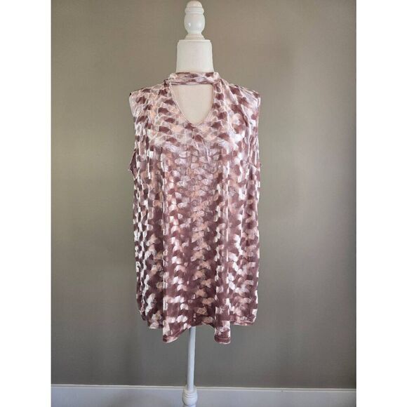 Amana Top Sz 2X Dusty Pink Velour - Picture 1 of 8